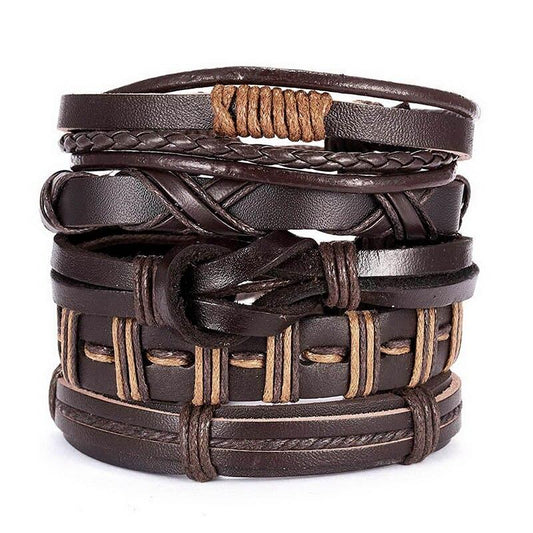 Multilayer Leather Punk Wrap Bracelets - RMS002