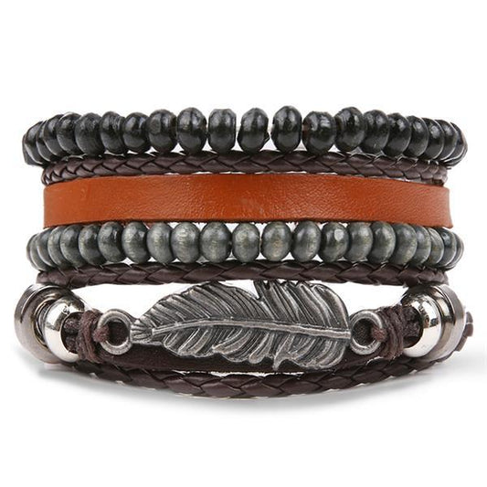 Multilayer Leather Punk Wrap Bracelets - RMS003